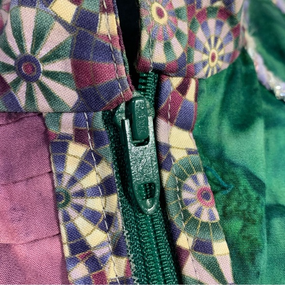Hand Quilted Custom Wearable ART Patchwork Jacket Purple Green Stunning! Kimono - Picture 10 of 13